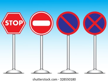 Highway Road Signs Traffic Road Highway Stock Illustration 1675382668 ...