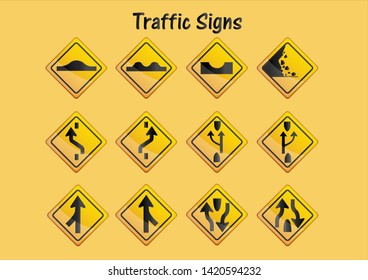 Traffic sign symbols  various meanings