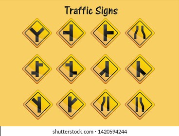 Traffic sign symbols  various meanings