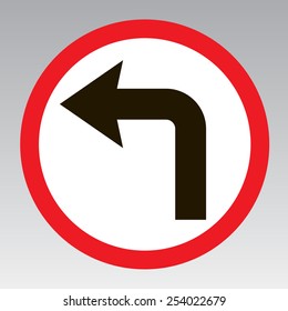 Traffic sign, turn left