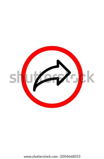 traffic sign turn left\
on white background