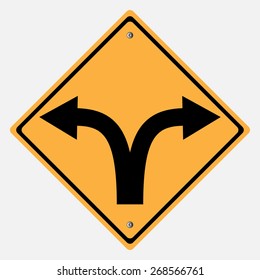 Traffic sign . Turn right or Turn left  traffic sign