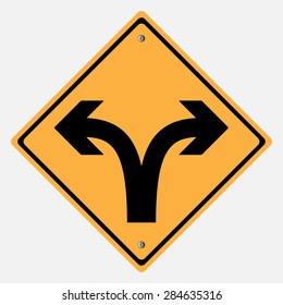 Traffic sign. Turn right or Turn left traffic sign