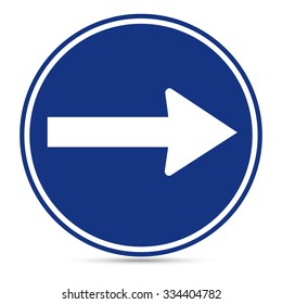 Traffic Sign, Turn right sign on white background, Vector EPS10