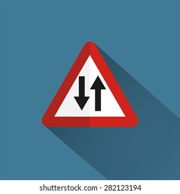 Traffic sign for two way
