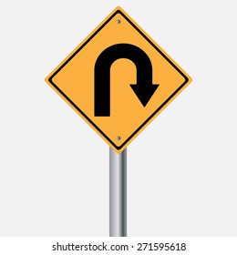 Traffic sign .  U Turn