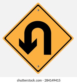 Traffic sign . U Turn 