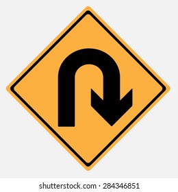 Traffic sign . U Turn 