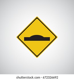 Traffic sign. unequal road surface vector illustration