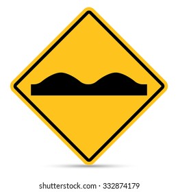 Traffic sign, Uneven road surface sign on white background, Vector EPS10