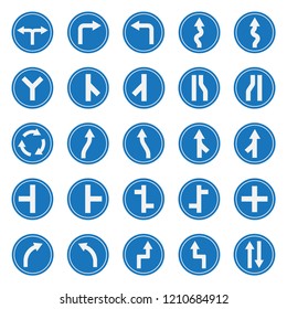 traffic sign vector icon, modern design, flat style, blue and white color