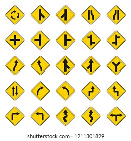 traffic sign vector icon, modern design, flat style, black and yellow color