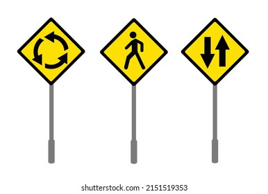 Traffic sign vector illustration. Warning sign icon. roundabout sign