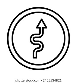 Traffic Sign Vector Line Icon Design