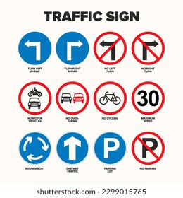 Traffic Sign Vector - Set of Road Sign - Traffic Sign Package Set