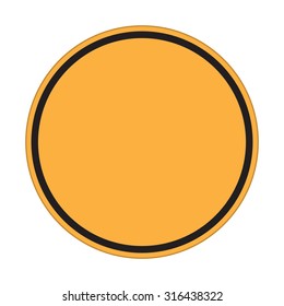 traffic sign , yellow sign circle Isolated road warning
