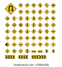 Traffic Sign Yellow Vector Illustration
