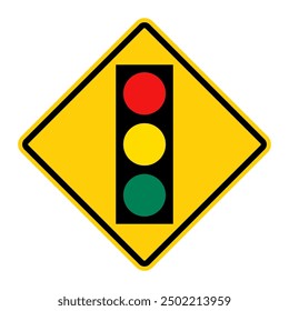 Traffic Signal Ahead road sign. Vector