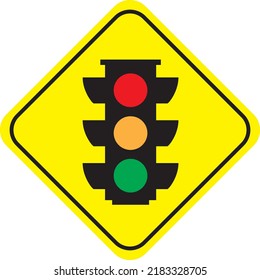 Traffic Signal Ahead sign vector