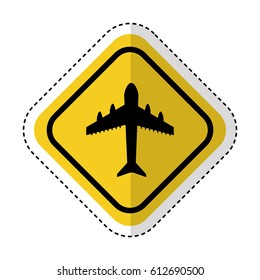 traffic signal with airplane travel isolated icon