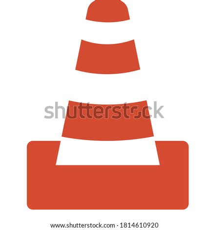 Traffic signal Cone Vector Icon. Trophy vector illustration Icon, Winning concept with a trophy silhouette. Construction cone icon. 