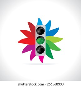 traffic signal green idea vector illustration