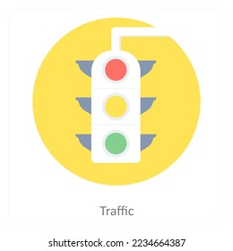 Traffic and signal icon concept