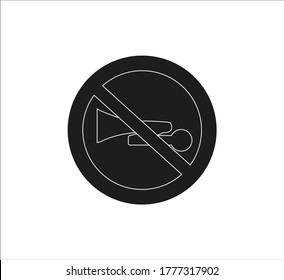 traffic signal icon, forbidden to horn. illustration for web and mobile design.