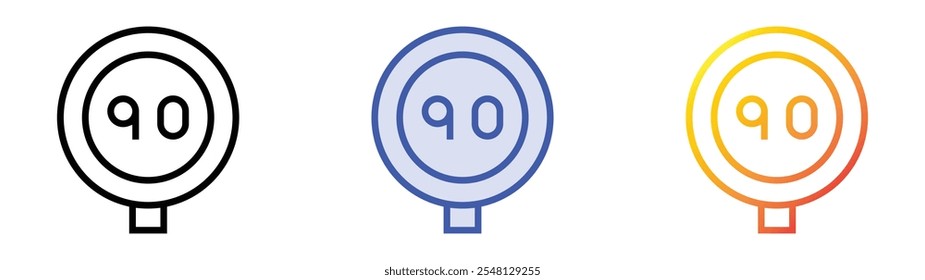 traffic signal icon. Linear, Blue Fill and Gradient Style Design Isolated On White Background