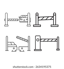 Traffic Signal Icons Design Set of Four Different Types of Traffic Lights	
