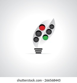 traffic signal idea vector with bulb