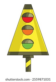 A traffic signal isolated on white background