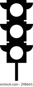 Traffic Signal Light flat black vector icon.