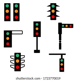 Collection Realistic Traffic Lights Racing Vector Stock Vector (Royalty ...