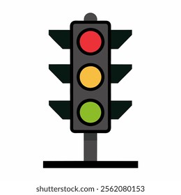 traffic signal light vector icon with white background