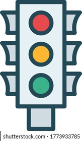 Verkehrssignalleuchten Konzept für Vektorfarbsymbol, 