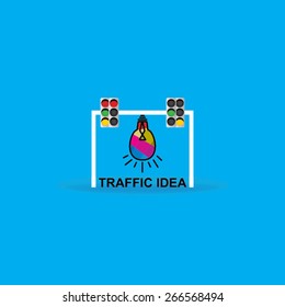 traffic signal logo idea vector illustration 