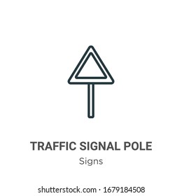Traffic signal pole outline vector icon. Thin line black traffic signal pole icon, flat vector simple element illustration from editable signs concept isolated stroke on white background