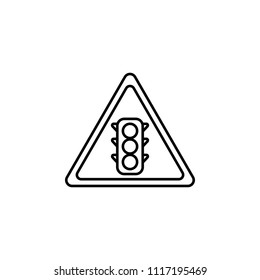 traffic signal road sign icon. Element of traffic signs icon for mobile concept and web apps. Thin line traffic signal road sign icon can be used for web and mobile on white background