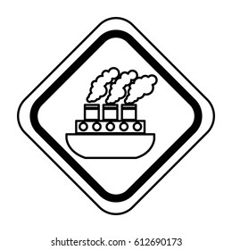 traffic signal with ship boat isolated icon