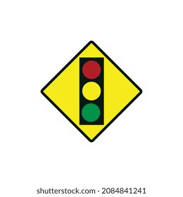 Traffic signal symbol sign. stop ahead signs traffic light ahead warning vector illustration