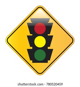 Traffic signal symbol sign. stop ahead signs traffic light ahead  warning vector illustration
