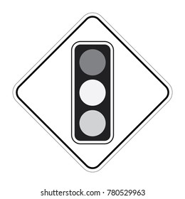 Traffic signal symbol sign. stop ahead signs traffic light ahead  warning vector illustration
