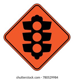 Traffic signal symbol sign. stop ahead signs traffic light ahead  warning vector illustration
