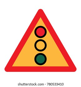 Traffic signal symbol sign. stop ahead signs traffic light ahead  warning vector illustration
