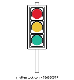 Traffic signal symbol sign. stop ahead signs traffic light ahead  warning out line  vector illustration
