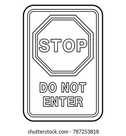 Traffic signal symbol sign. stop ahead signs traffic light ahead  warning out line  vector illustration
