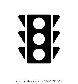 Traffic Signal Vector Icon Solid Style. EPS 10