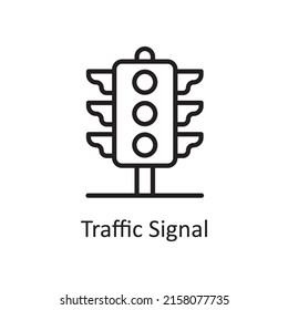 Traffic Signal Vector Outline Icon Design Illustration. City Elements Symbol On White Background EPS 10 File