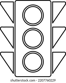 Traffic Signal Vector Outline Icon. Electronics Style Illustration.eps
